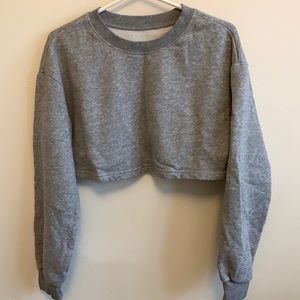 Grey cropped crew neck Shein